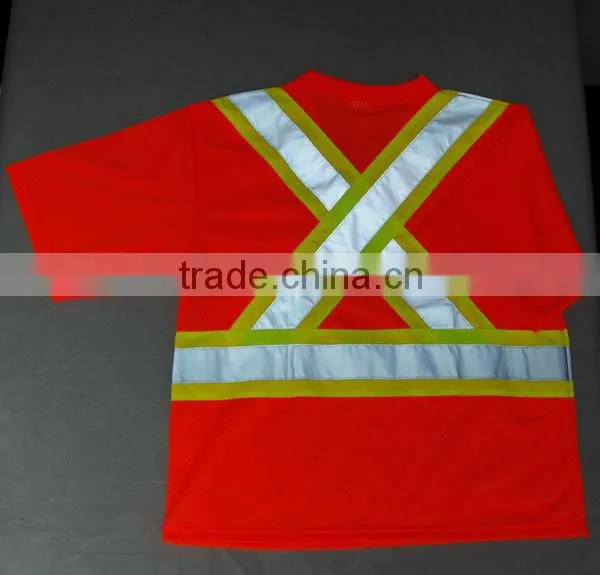 Hot Selling 2016 Safety Reflective Shirt Breathable Working Cloth Mesh Fabric SAFETY T-shirt With POcket photo-2