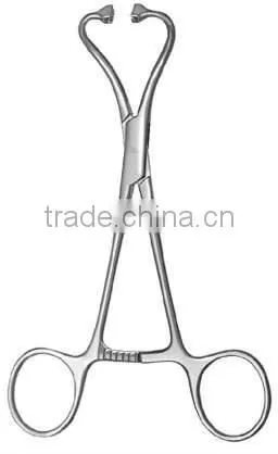 Peers-Bertram modif. Towel Clamp wide jaw for tube fixation Size: 15.5 cm