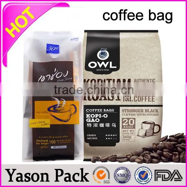 Yason Biodegradable Valve Coffee Bags Black Coffee Bag With Valve Beautiful Aluminum Foil Coffee Bag With Gusset photo-4