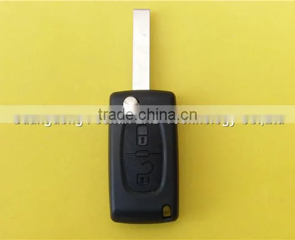 2 Button Flip Remote Key Fob Case Shell for Peugeot 407 CE0536 photo-2