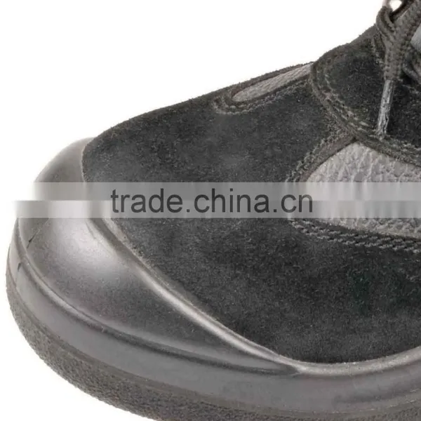 Anti-Puncture PU Injection Split Embossed Leather Toe Cap Safety Shoes photo-5