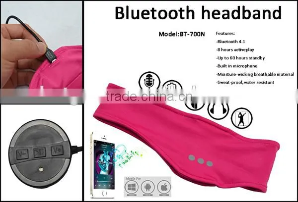 Head Sweatband Basketball Badminton Tennis Fitness Running Cycling Sports Head Sweatband Bluetooth photo-4