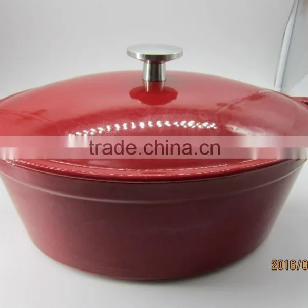 Cast Iron Oval Roaster Disa Line , Porcelain Enameled Cast Iron Cookwares, Cast Iron Enamel Coat Pots, Cast Iron Woks,