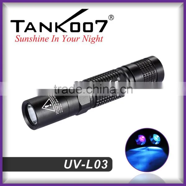 2016 Best Selling 365nm 5w Blacklights Led Purple Light uv Flashlight UVL03