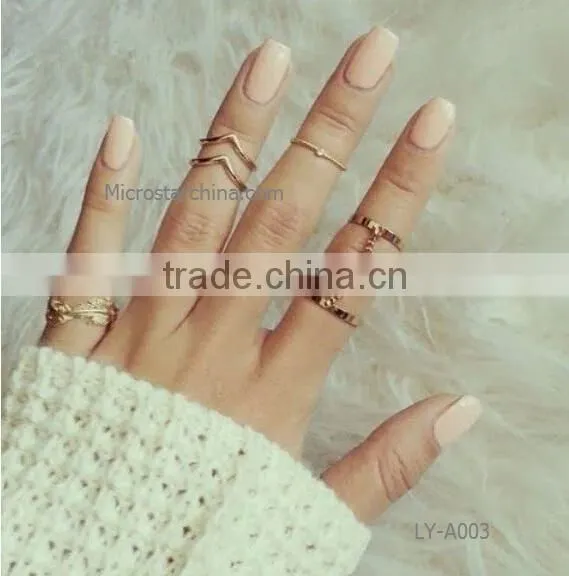 Girls High Quality in Stock Alloy 5PCS/set Cheap Bohemian Rings photo-2
