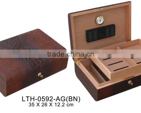 Leather Cigar Humidor Box Cigar Case Leather photo-2