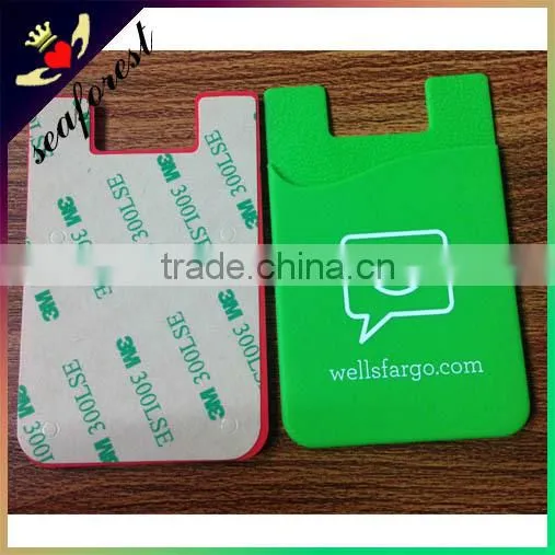 Wholesale 100% Eco-friendly Silicone Personalized Cell Phone Mobile 3m Sticky Smart Wallet,credit Card Pocket photo-2