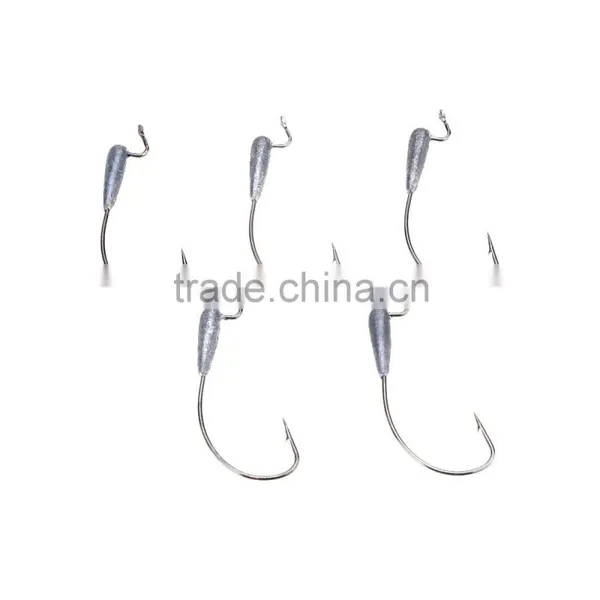 5Pcs Carbon Steel Lead Fishing Hooks photo-3