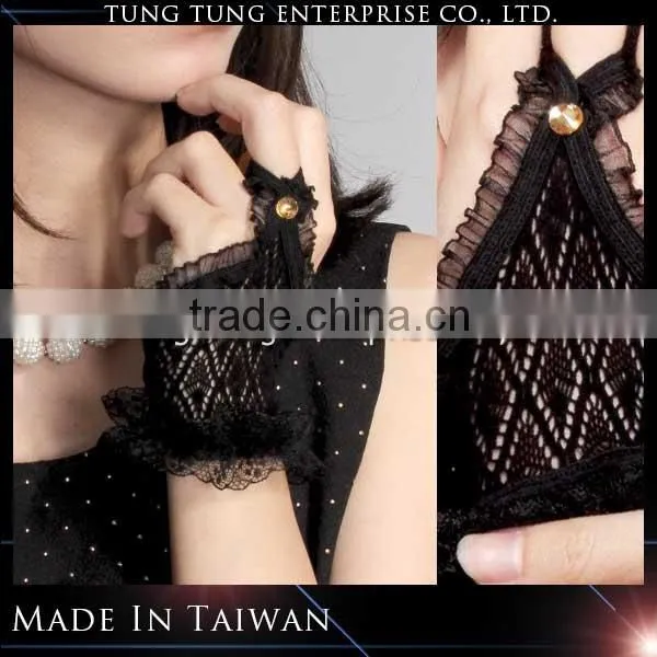 Floral Lace Fingerless Ruffle Bridal Women Gloves photo-3