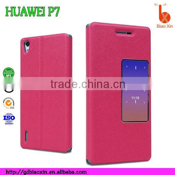 High Quality PU Leather Flip Case Cover Sfor HUWEI P7