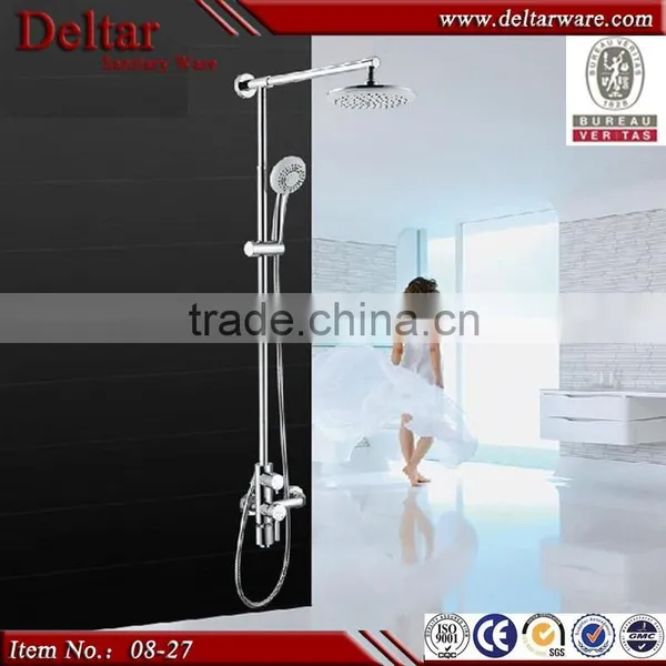 Brass Finish Cross Handle Bath Tub Faucet, Hot And Cold Water Copper Faucet Shower Mixer, Shower Mixer photo-2