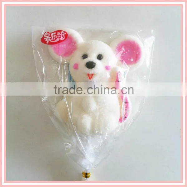 Personalized White Mice / Black Cat / Cute Animal Shaped Marshmallow Lollipop