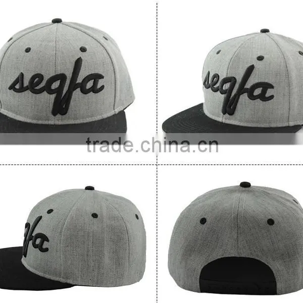 2016 Fashion Style Flat Brim Snapback Caps With 3D Logo Embroidery photo-3