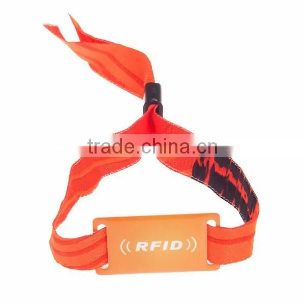 One Time Use RFID F08 Woven Fabric Wristband / Bracelet photo-2