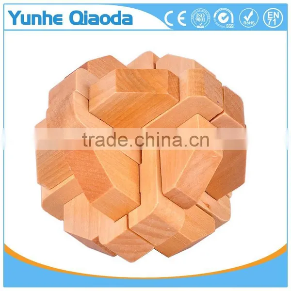 Kids Educational Toy Wooden Ball Kongming Lock photo-3
