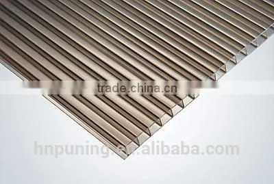 Polycarbonate Types of Roof Covering Sheets Muti-wall Structure 100% Bayer Material photo-6