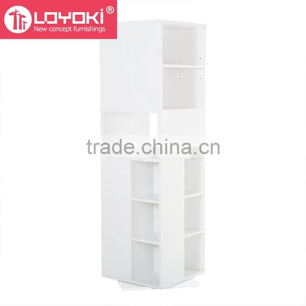 2016 New Deign Wooden Revolving Book Rack Display Mdf Wood Revolving Bookcase photo-4