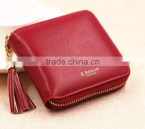Custom High-Quality Multi-color Leather Woman Zip Wallet photo-4
