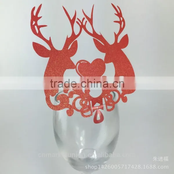 Party Favors Supplier Wine Glass Card Laser Cut Wedding Place Card photo-3