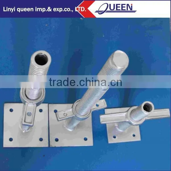 Hollow Pipe Screw Jack Base Plated Scaffolding With Building photo-2