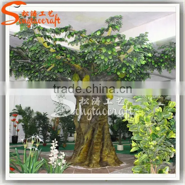 China Factory Large Indoor Decorative Artificial Fake Plastic Fiberglass Jack Fruit Trees Tropica Fruit Trees for Sale photo-3