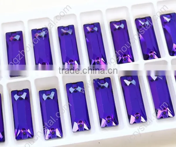 Dongzhou Purple 277 Rectangle Flat Back Sew on k5 Crystal Stones photo-4