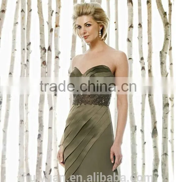 2 Pieces Satin Long Sleeve Beaded Mother Bride Outfits photo-2