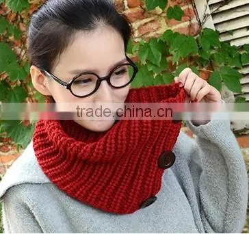 Wholesale Fashion Popular Button Lady Knitted Scarf photo-2