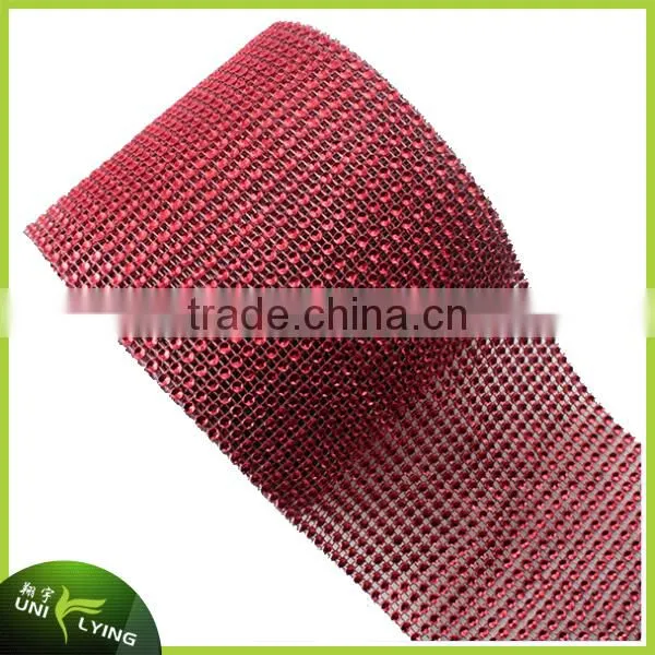 Hot Sell! Rhinestone Ribbon 24 Rows Plastic & Metal Crystal Rhinestone Trim Mesh Roll photo-6