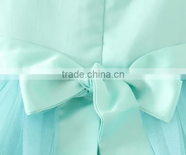 New India and Pakistan Clothing Child Green Handmade Flower Wedding Dress Sweet Girl Fluffy Party Dresses photo-6