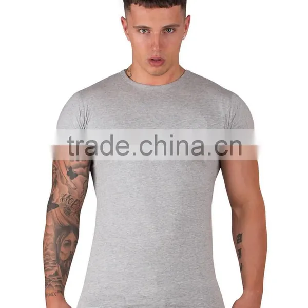 95cotton 5spandex Muscle Mens Tight Fit t Shirt photo-5