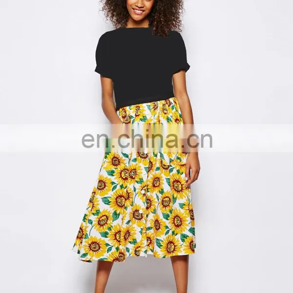 Maxi Skirts Wholesale in Floral Print Tutu Skirt