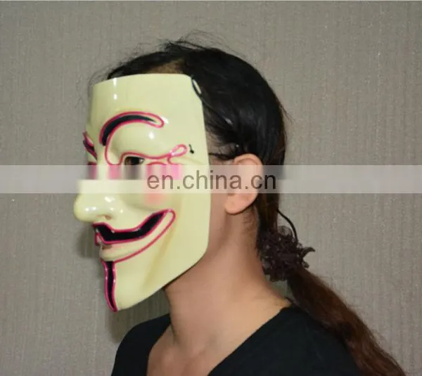 Masquerade & Halloween Vendetta Flash El Wire Led Glowing Mask photo-3