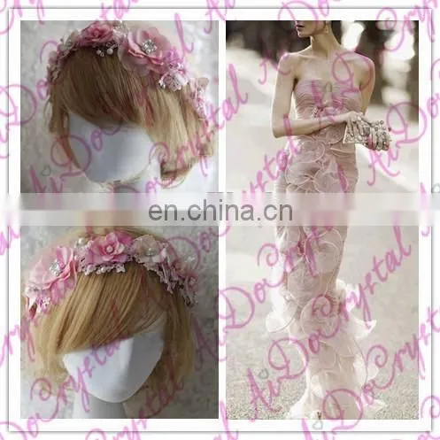 Aidocrystal Hot Selling Wedding Party Bridal Pearl Headwear,women Hair Accessories,lace Rhinestone Headpiece photo-4
