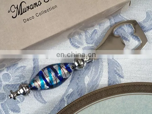Blue and Silver Art Deco Glass Handle Bottle Openers