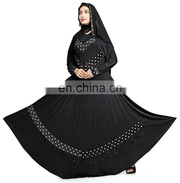 Women's New Casual Daily Wear Embroidery Abaya Burkha With Embosed Velvet Work And Chiffon Dupatta photo-2