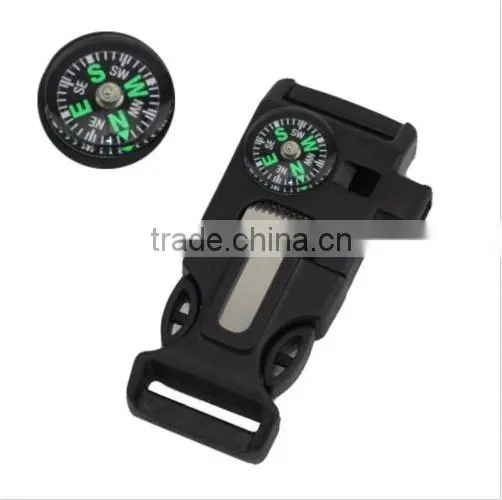 50PCS Side Buckle Whistle Compass Flint Fire Starter Scaper fr Paracord Bracelet photo-2
