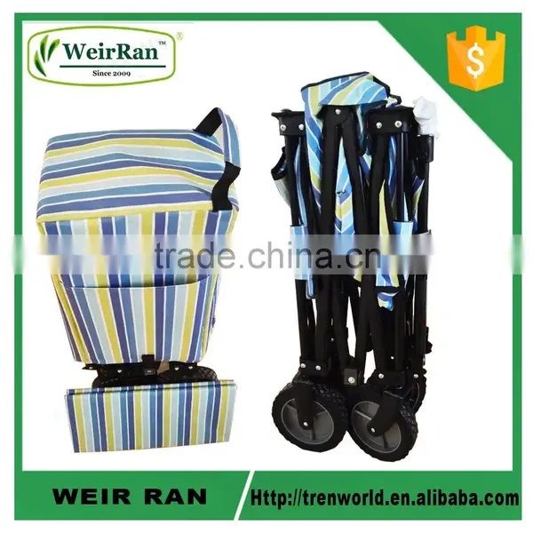 (73005) 2015 Garden Cart With 600D Waterproof Bags Foldable Gardening Wagon With Four Wheels
