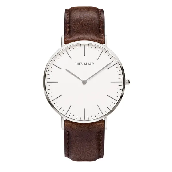 Stainless Steel Ultrathin Fashion Women Watches Man Genuine Leather Quartz Watch photo-2