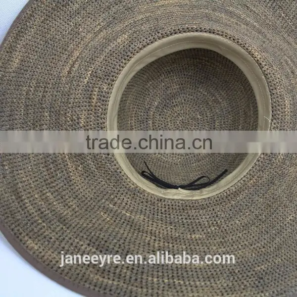 New Design Custom Adjust Raffia Straw Crochet Hat Wholesale photo-4