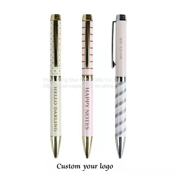 Custom Personalized Twist Metal Ballpoint Pen Thermal Transfer Metal Advertising Pen | Corporate Pen Gifts | Custom Laser Engraved Pens