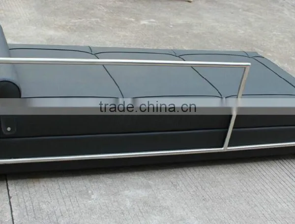 Replica European Famous Design Stainless Steel Comfortable Italian Genuine Leather Black Color Eileen Gray Daybed photo-2