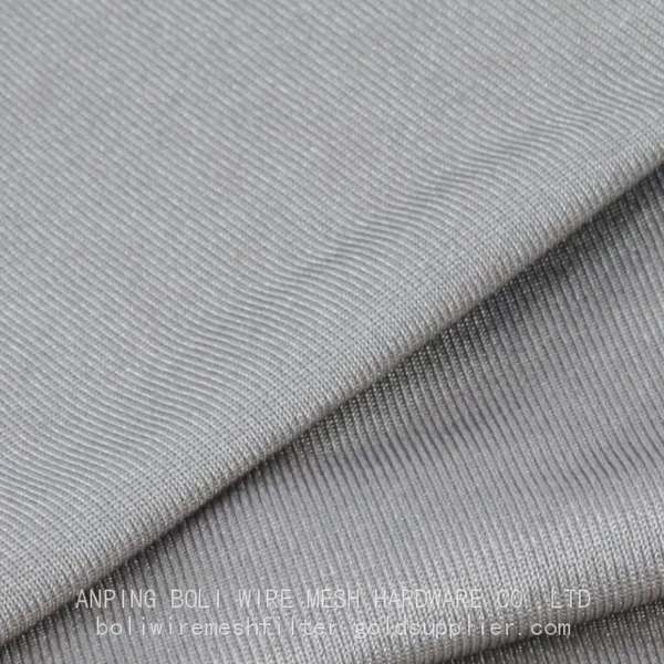 100% Silver Fiber Mesh Knitted Gauze Fabric EMF RFID Shielding Signal Radiation Protection Anti-Static Home Curtain Garments BOLI photo-5