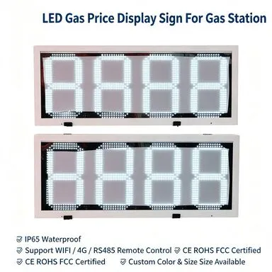 Pylon Sign Illuminated Gas Station Digital Signage Petrol Station Fuel Price Sign photo-2
