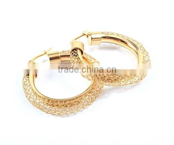 Hollow Gold Jewelry New Arrival 2015 Women Big Hoop Earrings Stainless Steel photo-2