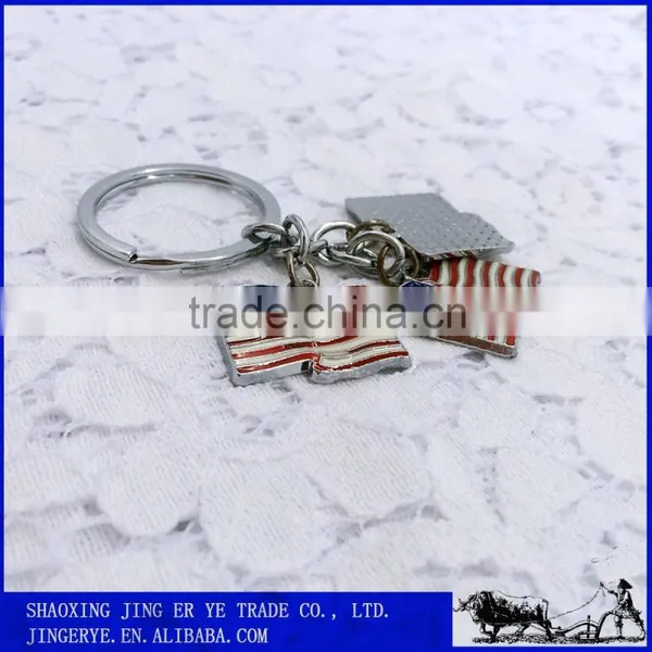 Custom American Flag Metal Square Key Chain photo-3