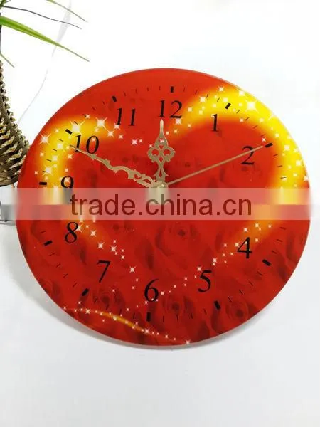 UV Oil 4C Printing Heart Decorative Acrylic Wall Clock