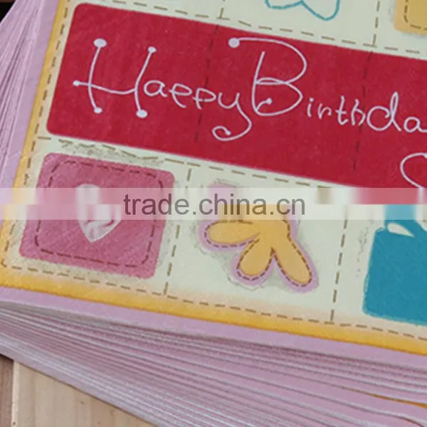 100% Virgin Wood Pulp 2ly Custom Print Kids Paper Napkin Napkin for Birth Day Party photo-3