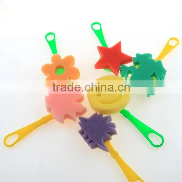 6 Shapes High Quality Foam Sponge Painting Brush For Kids DIY photo-2