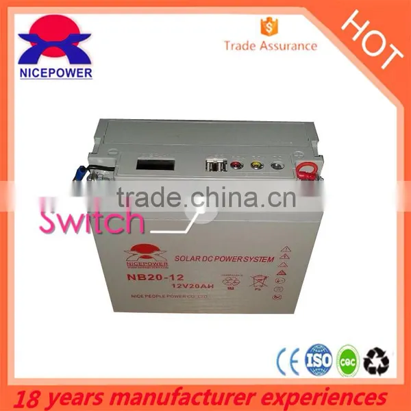 DC Power Supply 12v 20ah Solar Rechargeable Battery Factory